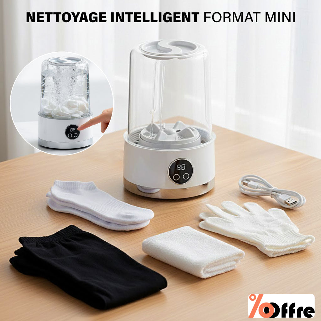 Mini Machine à Laver Intelligente – Compacte, Pratique & Efficace
