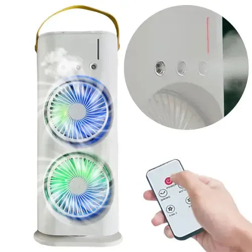 Climatiseur Portable USB Double Tête avec Télécommande et Veilleuse