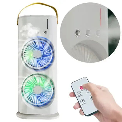 Climatiseur Portable USB Double Tête avec Télécommande et Veilleuse