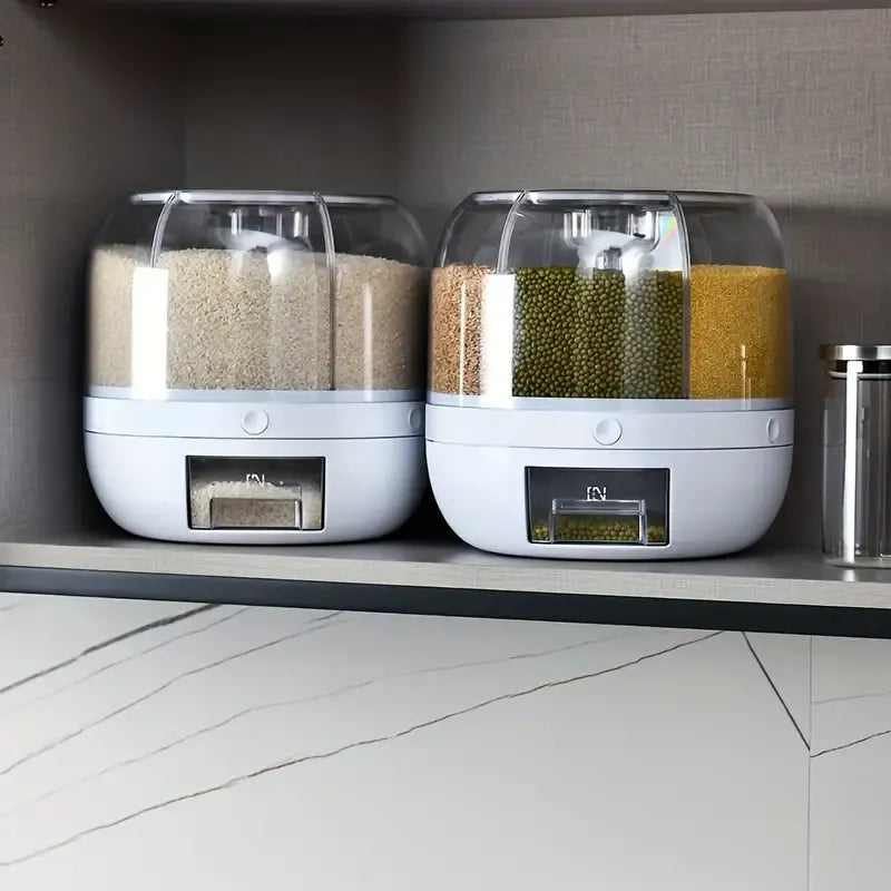 Organisateur pour grains rotatif 360° à 6 compartiments intelligents
