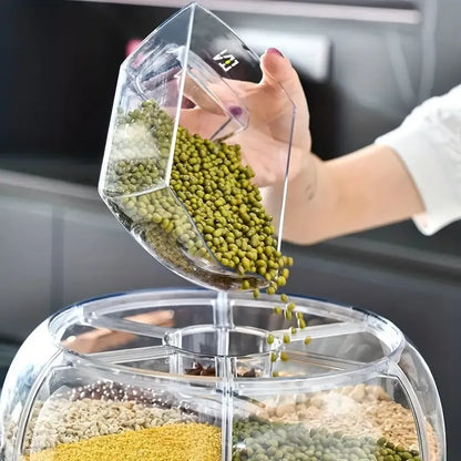 Organisateur pour grains rotatif 360° à 6 compartiments intelligents