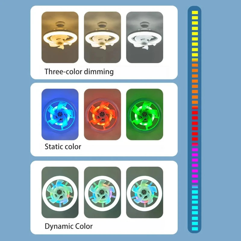 Ventilateur de Plafond avec Éclairage LED et Télécommande Intelligente ( 2x1 )