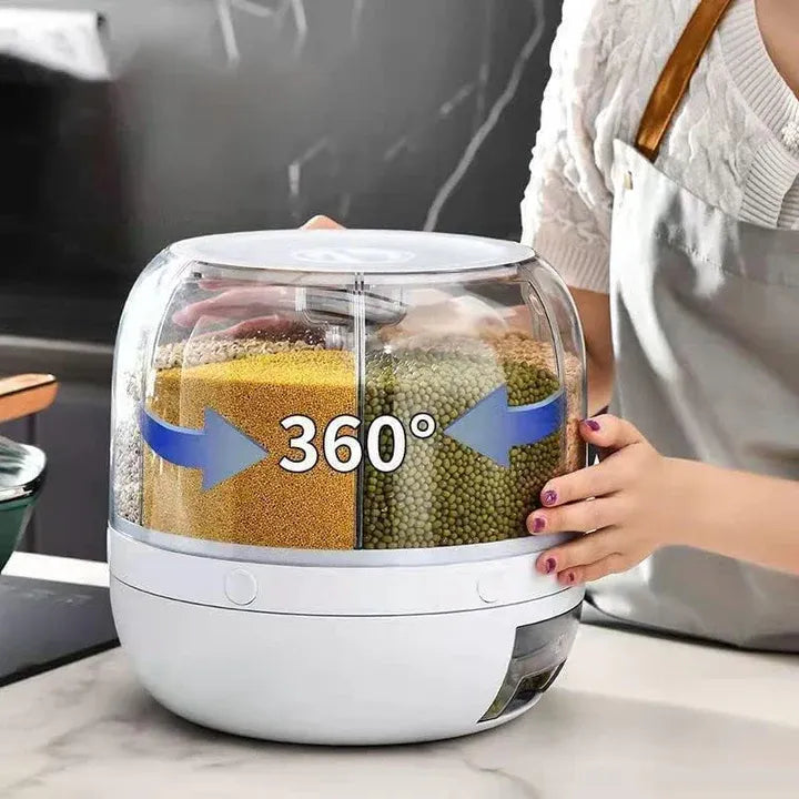 Organisateur pour grains rotatif 360° à 6 compartiments intelligents