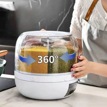 Organisateur pour grains rotatif 360° à 6 compartiments intelligents