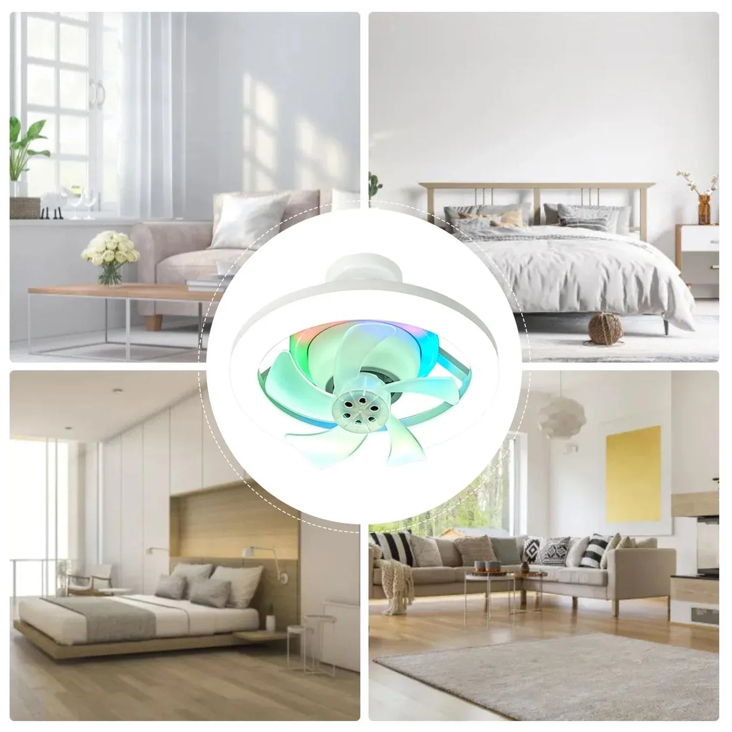 Ventilateur de Plafond avec Éclairage LED et Télécommande Intelligente ( 2x1 )