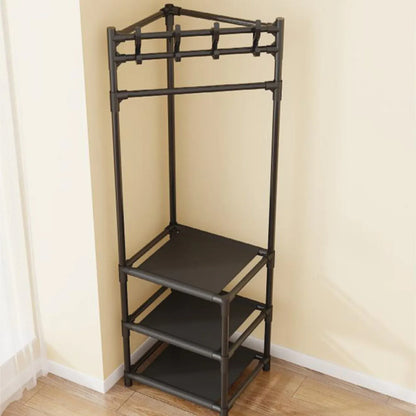 رف ملابس زاوية عصري مع 3 أرفف تخزين – استغلال مثالي لكل زاوية