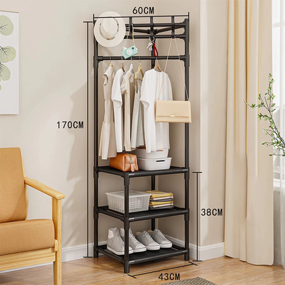 رف ملابس زاوية عصري مع 3 أرفف تخزين – استغلال مثالي لكل زاوية