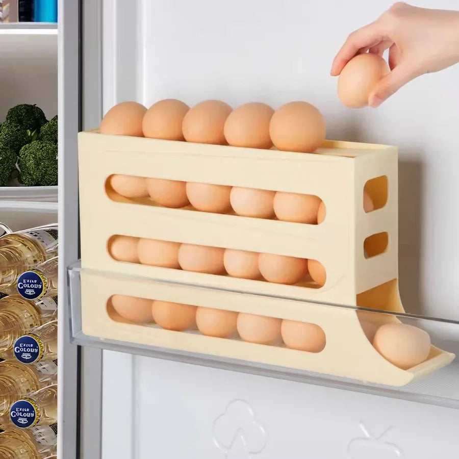 Organisateur d’œufs automatique 4 niveaux avec système roulant