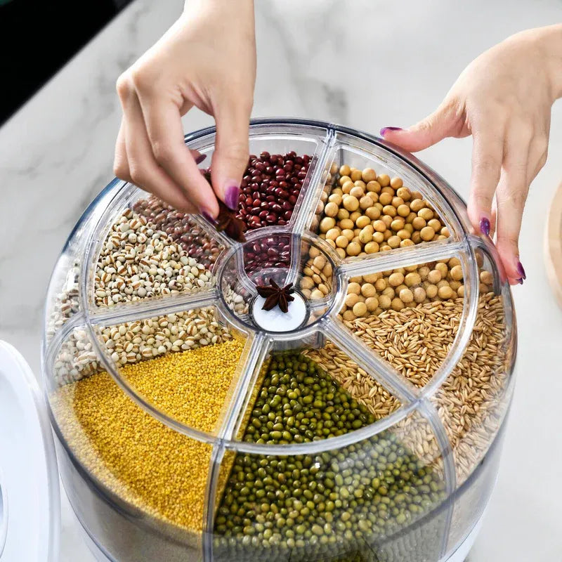Organisateur pour grains rotatif 360° à 6 compartiments intelligents