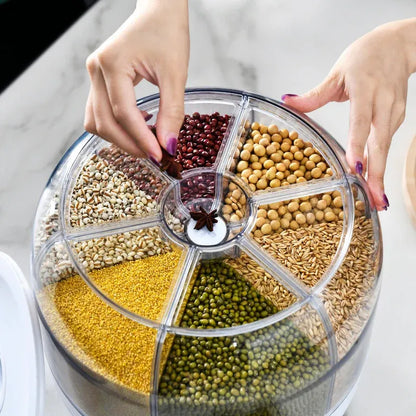 Organisateur pour grains rotatif 360° à 6 compartiments intelligents