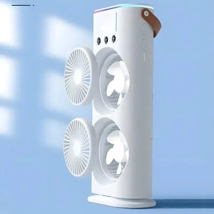 Climatiseur Portable USB Double Tête avec Télécommande et Veilleuse